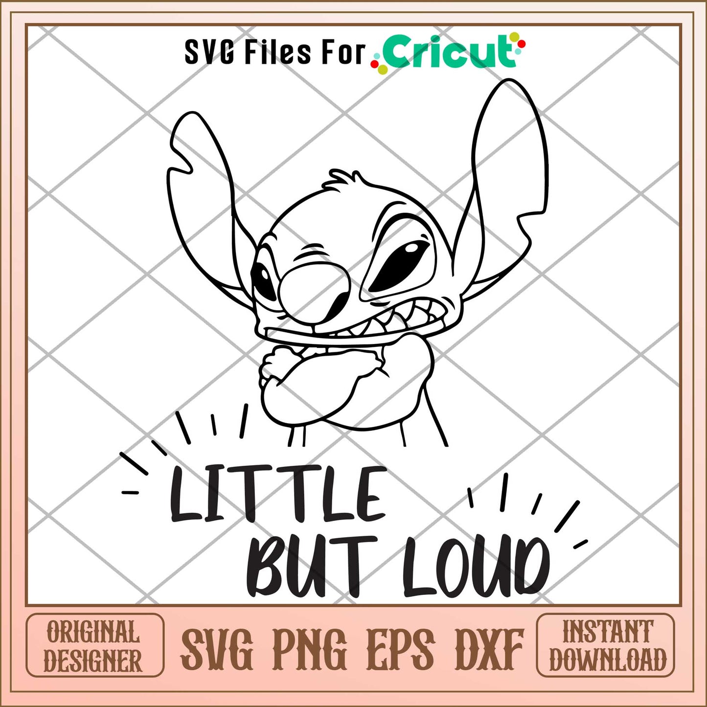 Lilo and Stitch Coloring Little But Loud Svg,  Disney characters svg, digital dowload