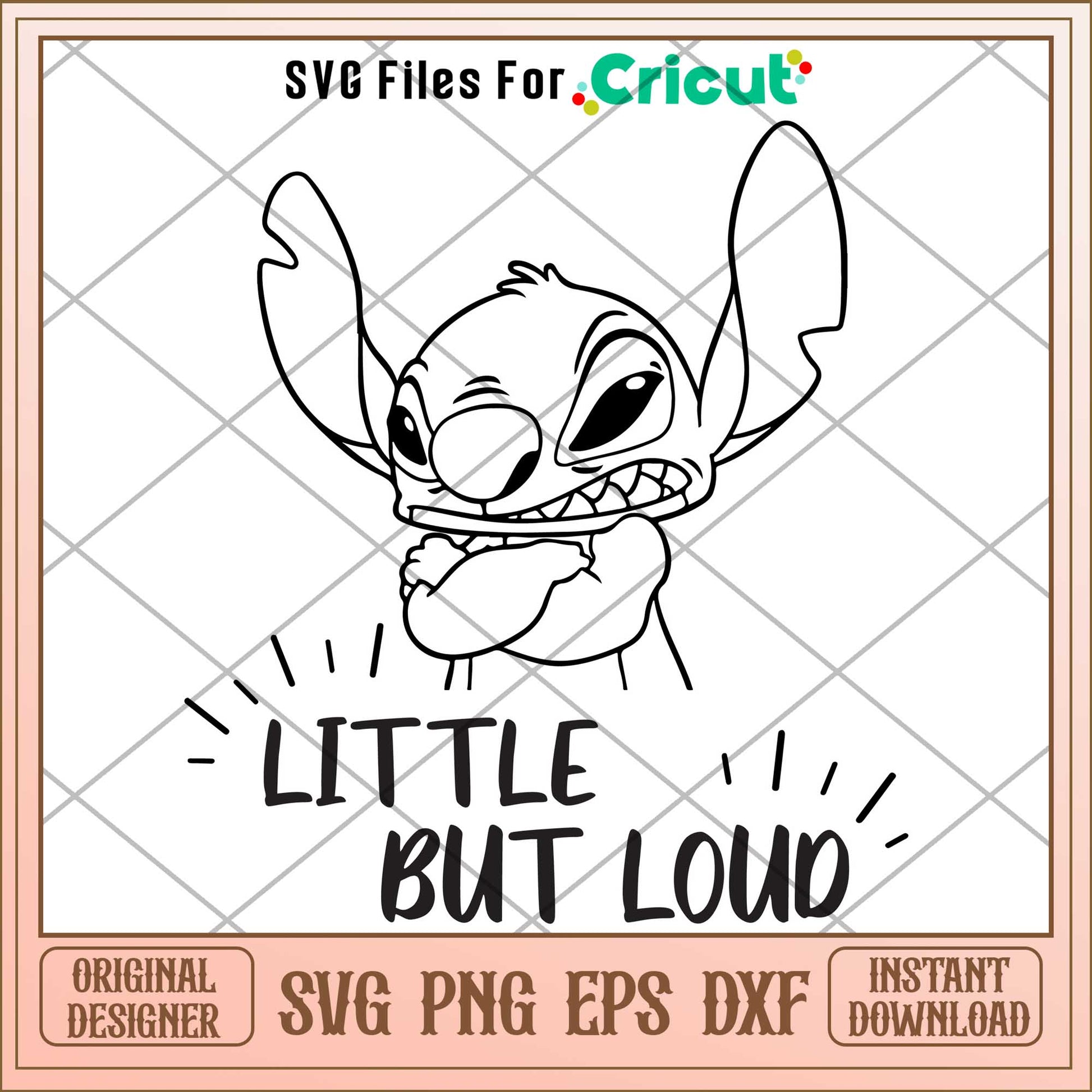 Lilo and Stitch Coloring Little But Loud Svg,  Disney characters svg, digital dowload