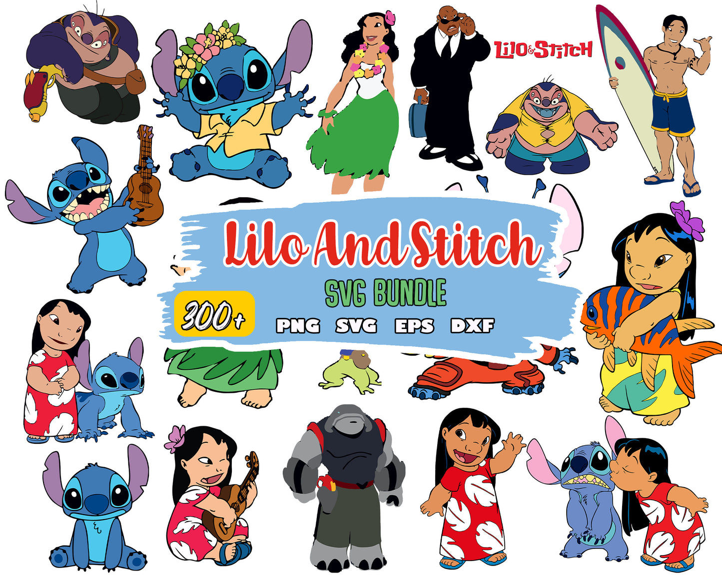 Lilo and stitch characters bundle svg, lilo stitch cartoon svg