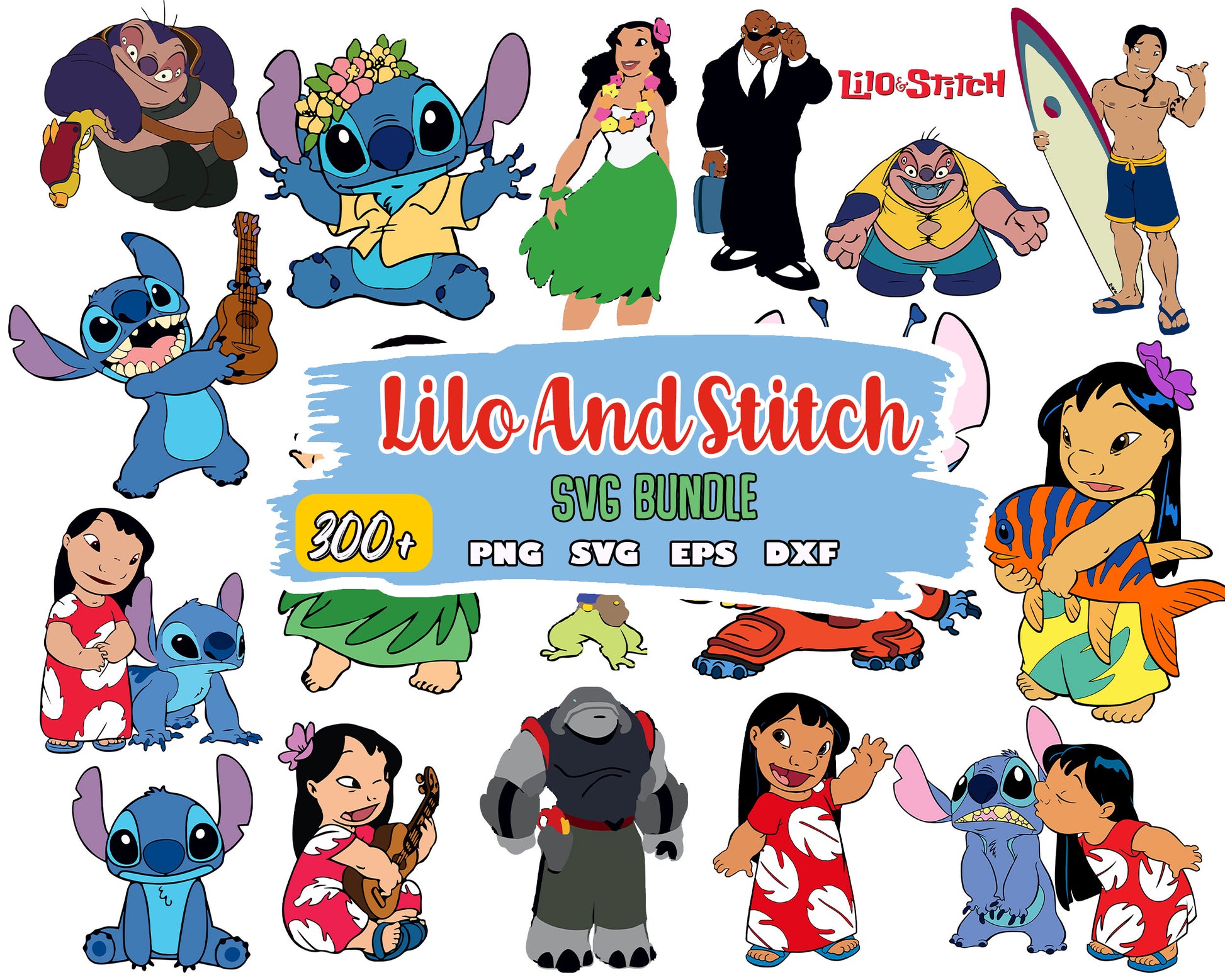 Lilo and stitch characters bundle svg, lilo stitch cartoon svg