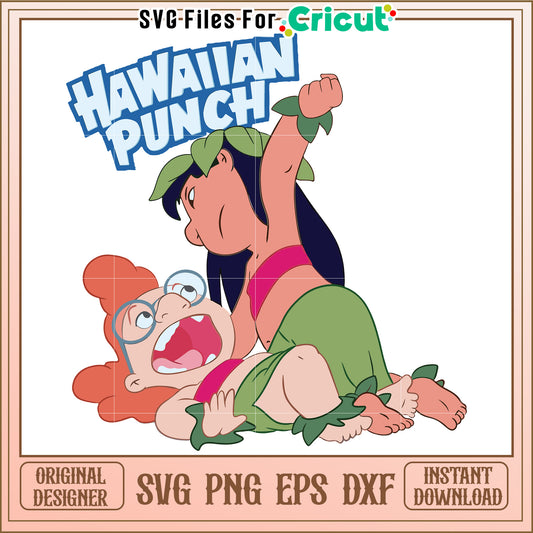 Lilo hawaiian punch svg, lilo and stitch drink parody svg, tropical punch design svg
