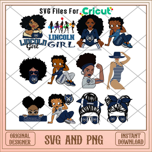 Lincoln University girl svg, Lincoln University svg bundle, NCAA svg
