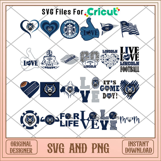 Lincoln University love svg, Lincoln University svg bundle, NCAA svg
