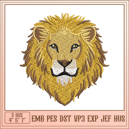 Lion Embroidery Design 3 Sizes EMB PES DST