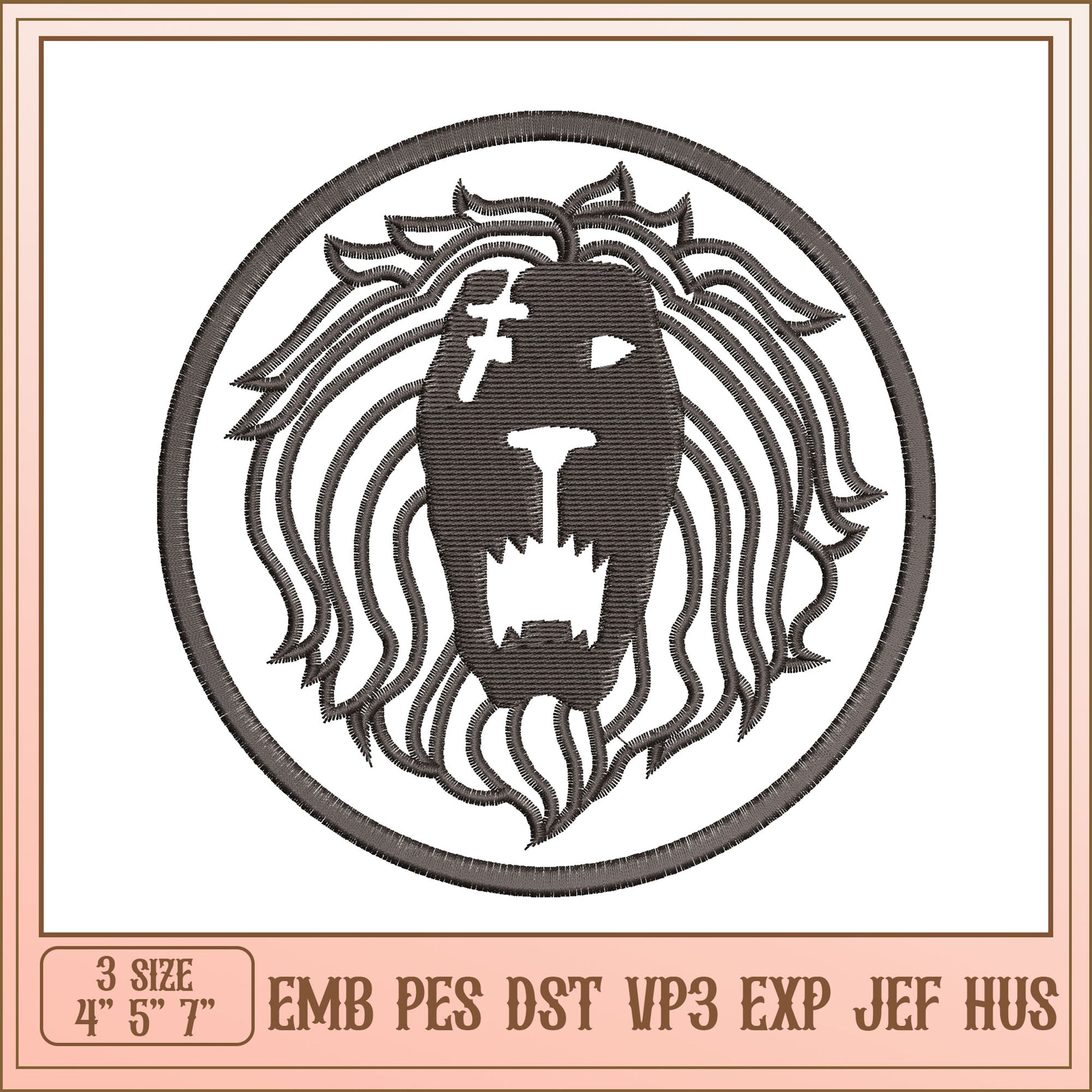 Lion Embroidery Design EMB PES DST VP3