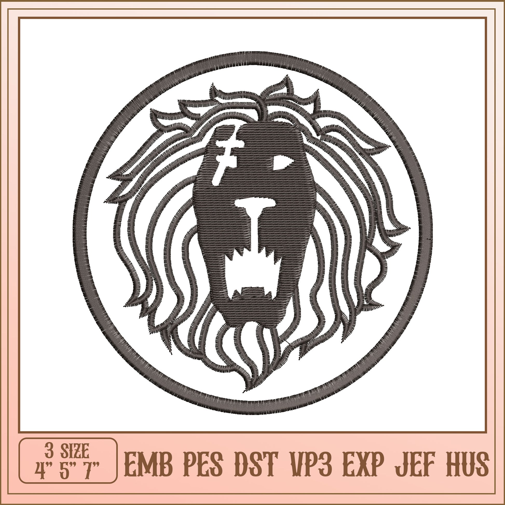 Lion Embroidery Design EMB, PES, DST, VP3