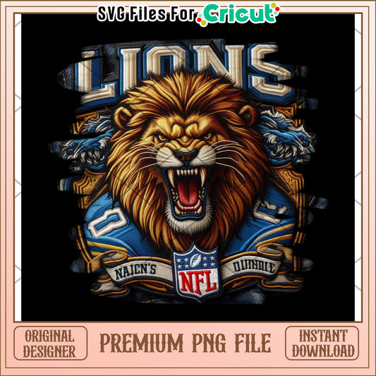 Lion Graphic Design for NFL Fans, Premium PNG File Download