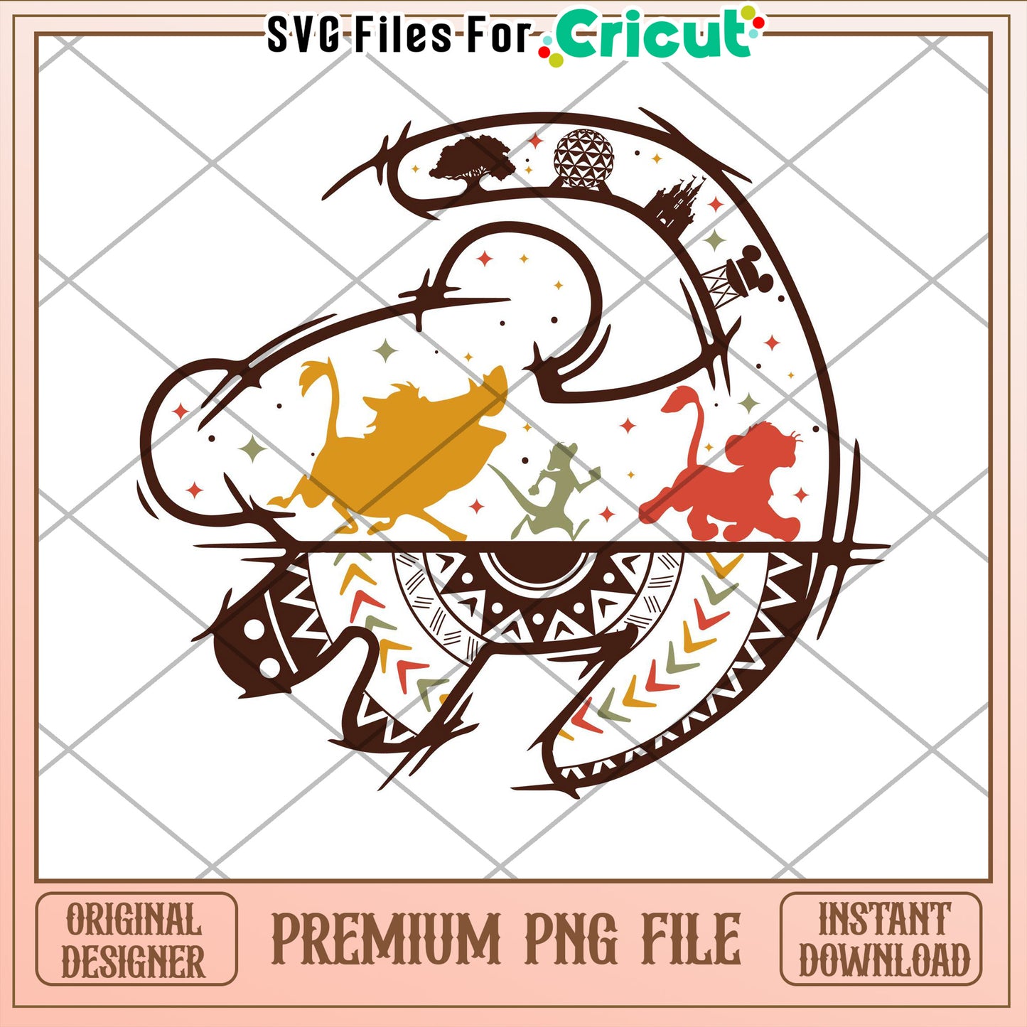 Lion King Disney World PNG Cricut File