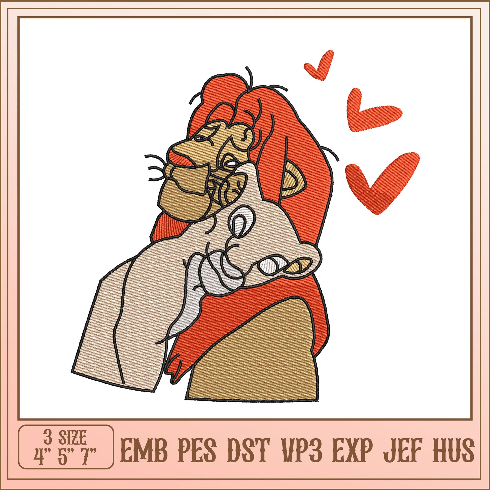 Lion King Embroidery Design