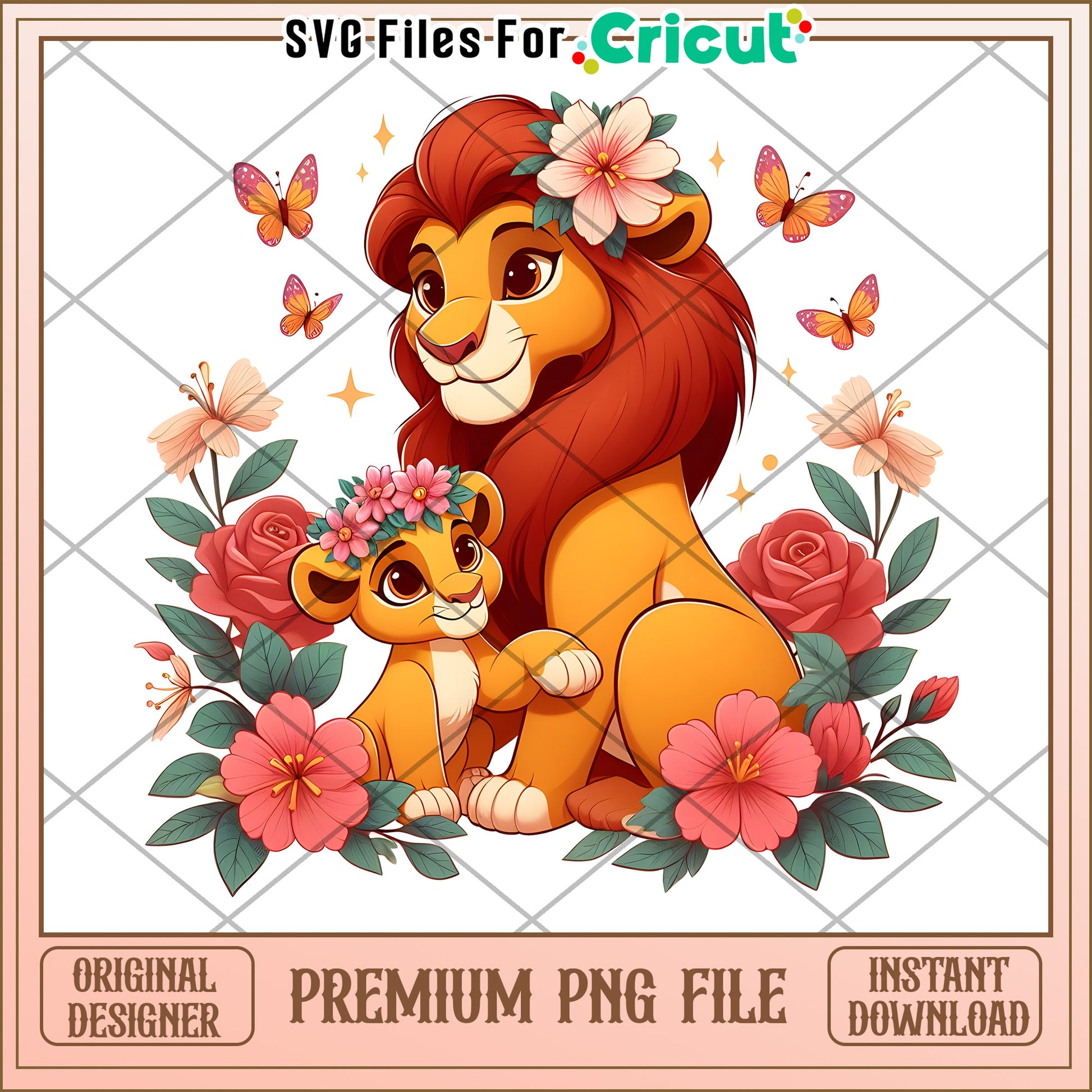 Lion King PNG Floral Sublimation