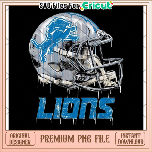 Lions Football Helmet PNG File, Perfect for Cricut Projects