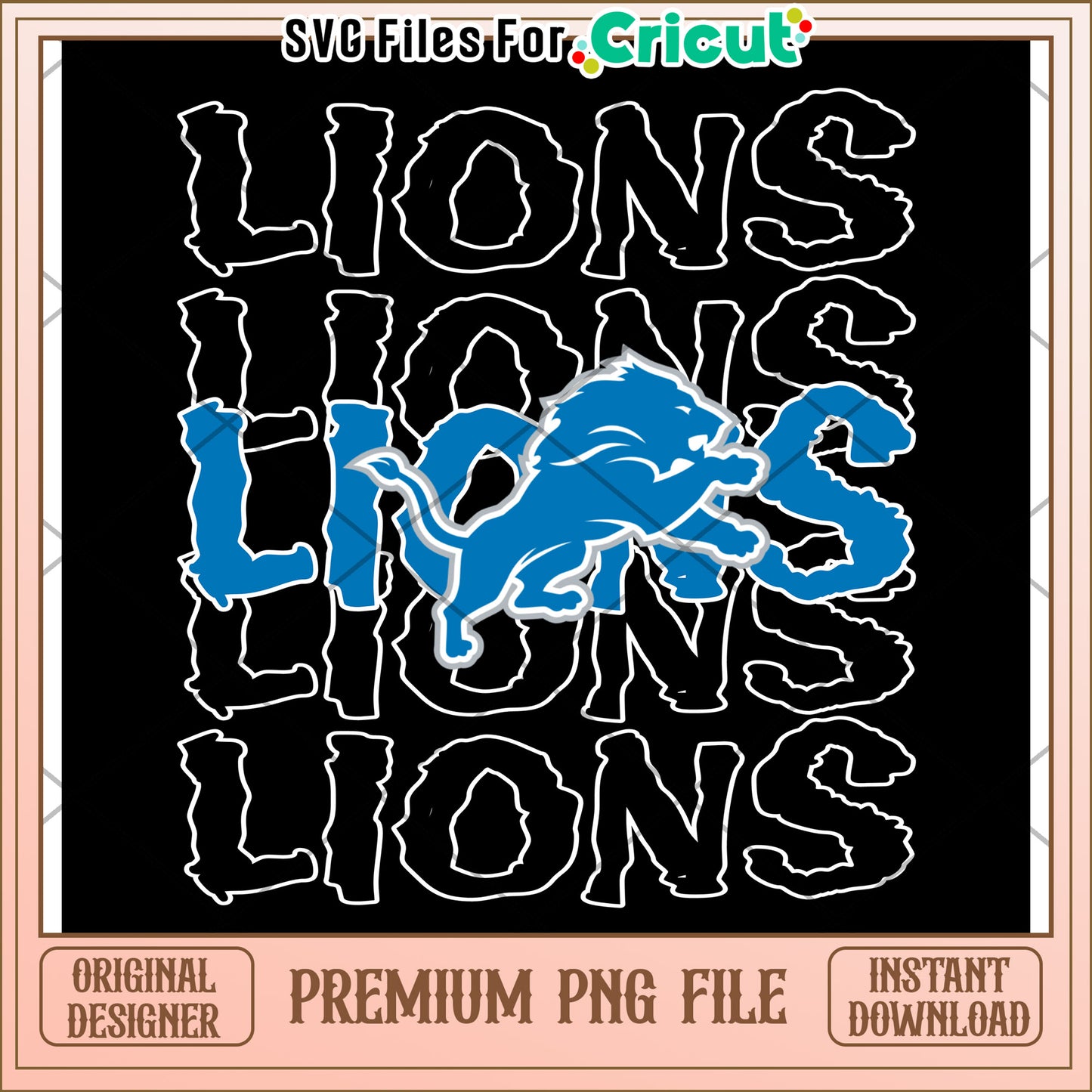 Lions graphic design for Cricut, premium PNG instant download