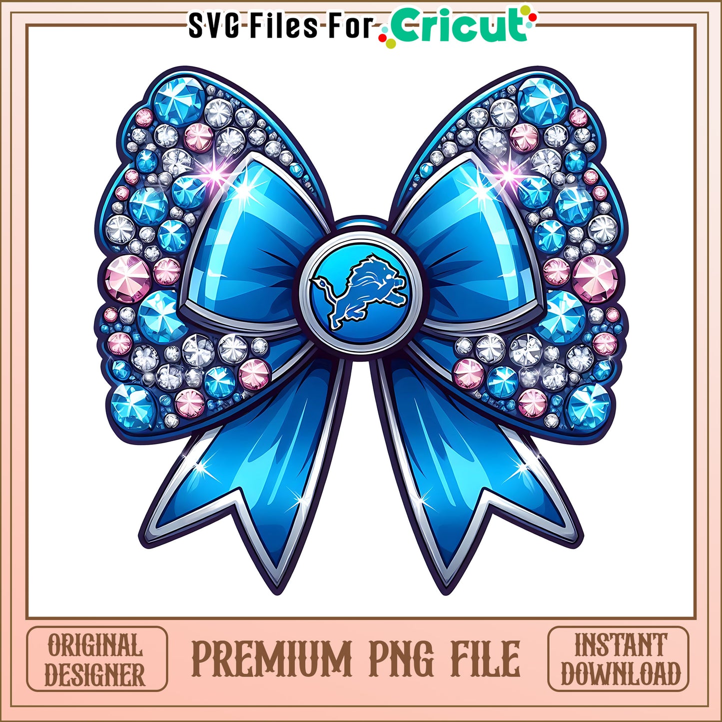 Lions logo vintage bow png, Detroit Lions png, NFL png