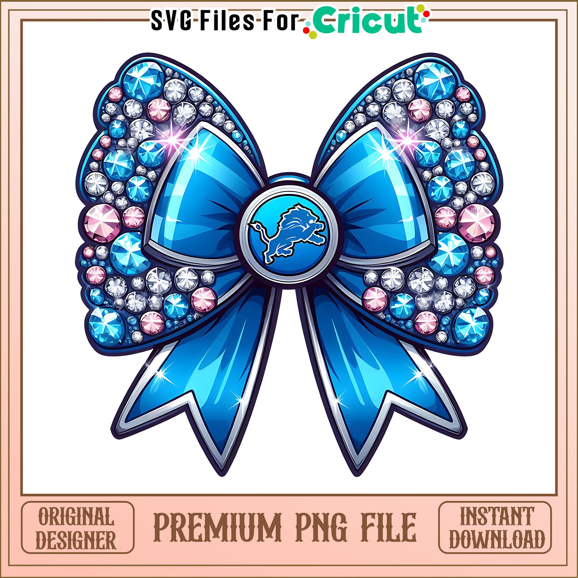 Lions logo vintage bow png, Detroit Lions png, NFL png