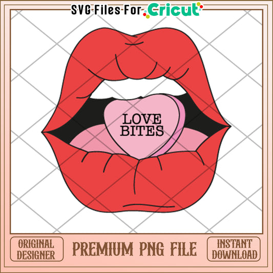 Lips Love Bites PNG Cricut File