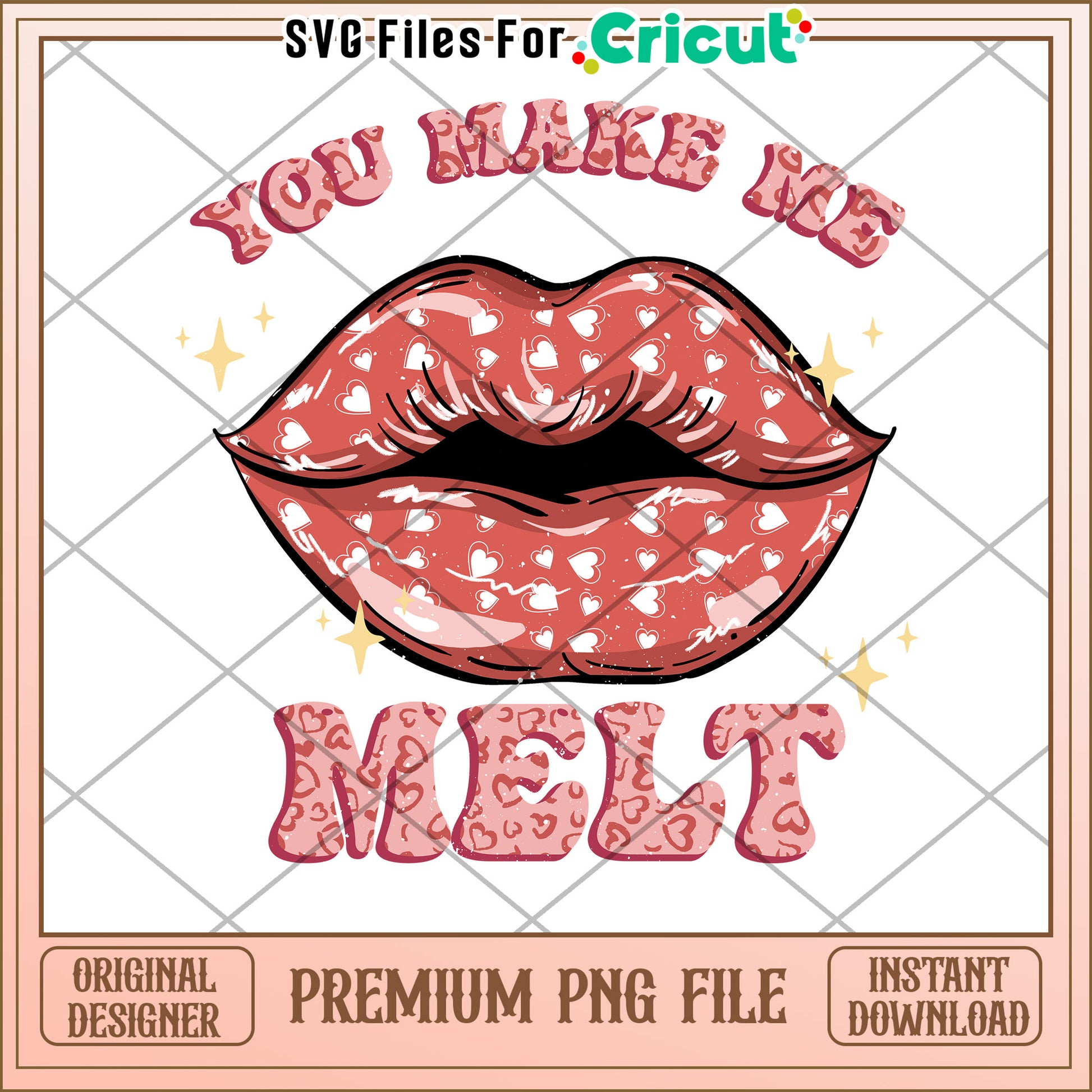 Lips PNG You Make Me Melt Design