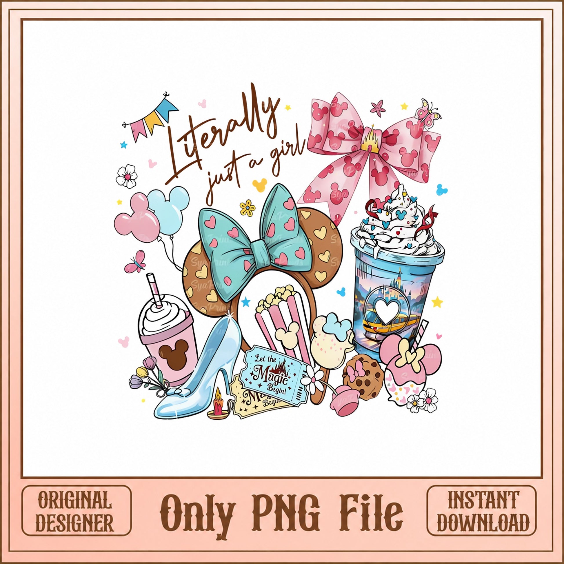 Literally Just A Girl Disney PNG, Mickey Ears Bundle PNG