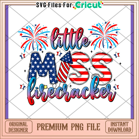 Little Miss Firecracker PNG Design
