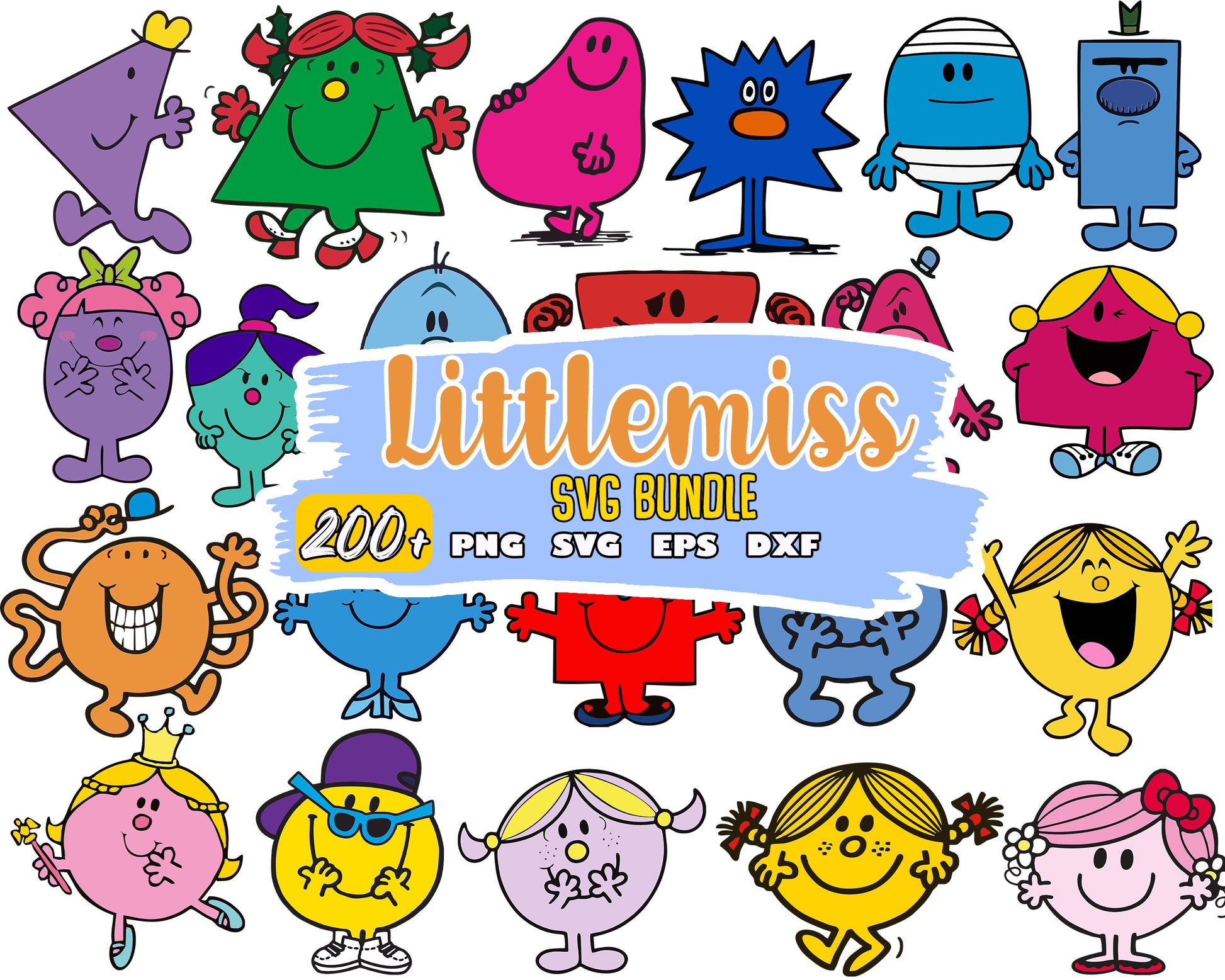 Little miss cartoon bundle svg, little miss cartoon​ svg