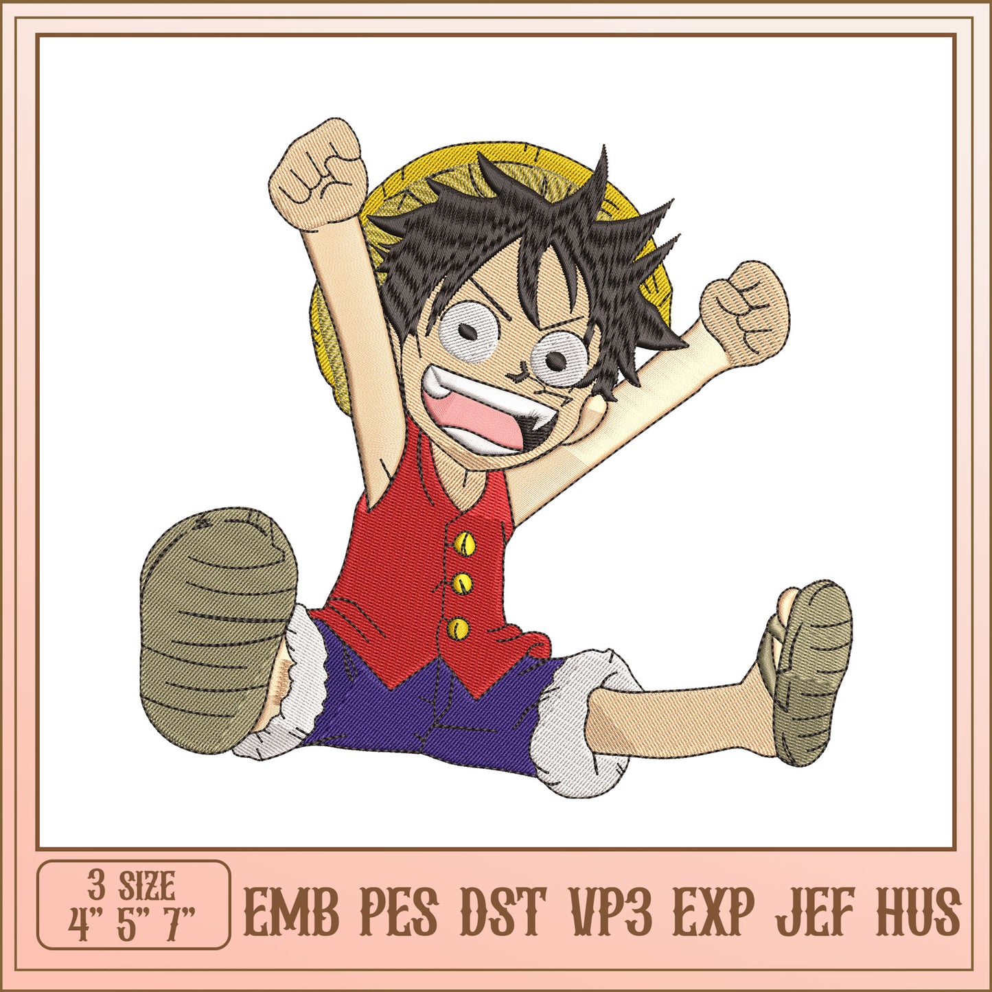 Lively Pirate Character Embroidery Design for Creative Projects