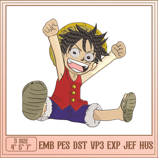 Lively Pirate Character Embroidery Design for Creative Projects