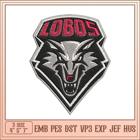 Lobos Wolf Embroidery Design