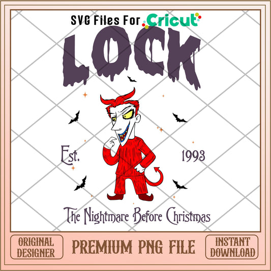 Lock est 1993 The Nightmare Before Christmas png, Nightmare before christmas png, digital download