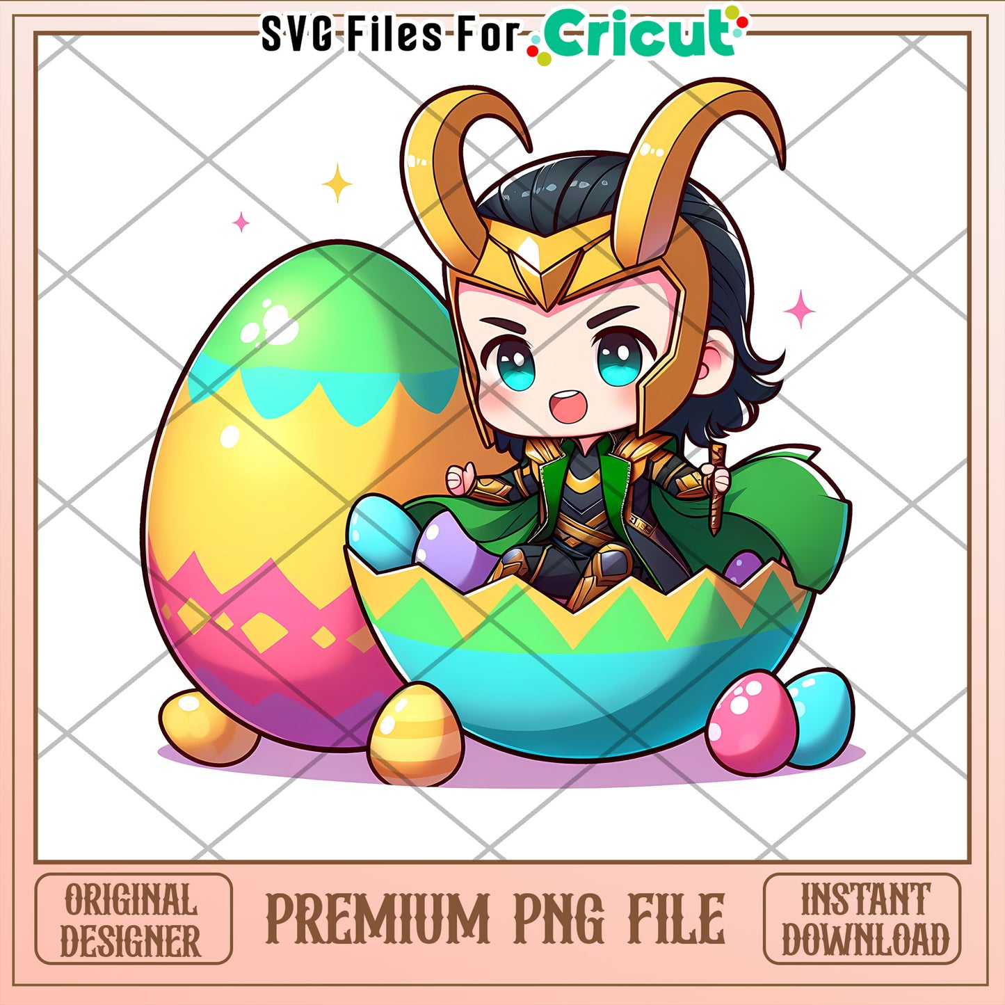 Loki Easter Egg PNG Cricut File