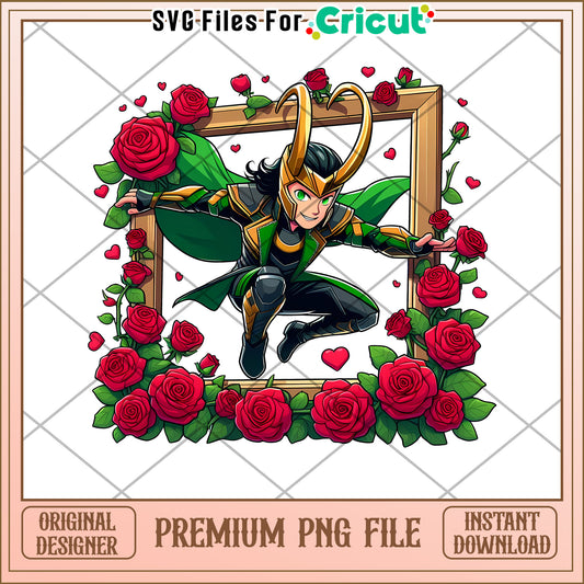 Loki Roses PNG Sublimation Design