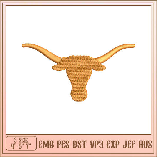 Longhorn Embroidery Design