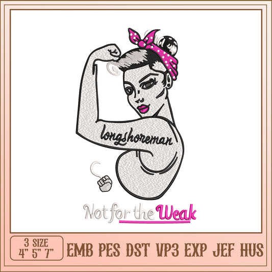 Longshoreman Woman Embroidery Design