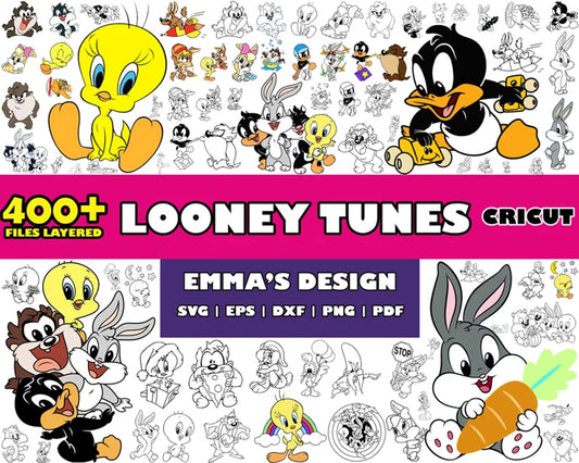 Looney tunes characters coloring bundle svg, looney tunes cartoons​​​ svg