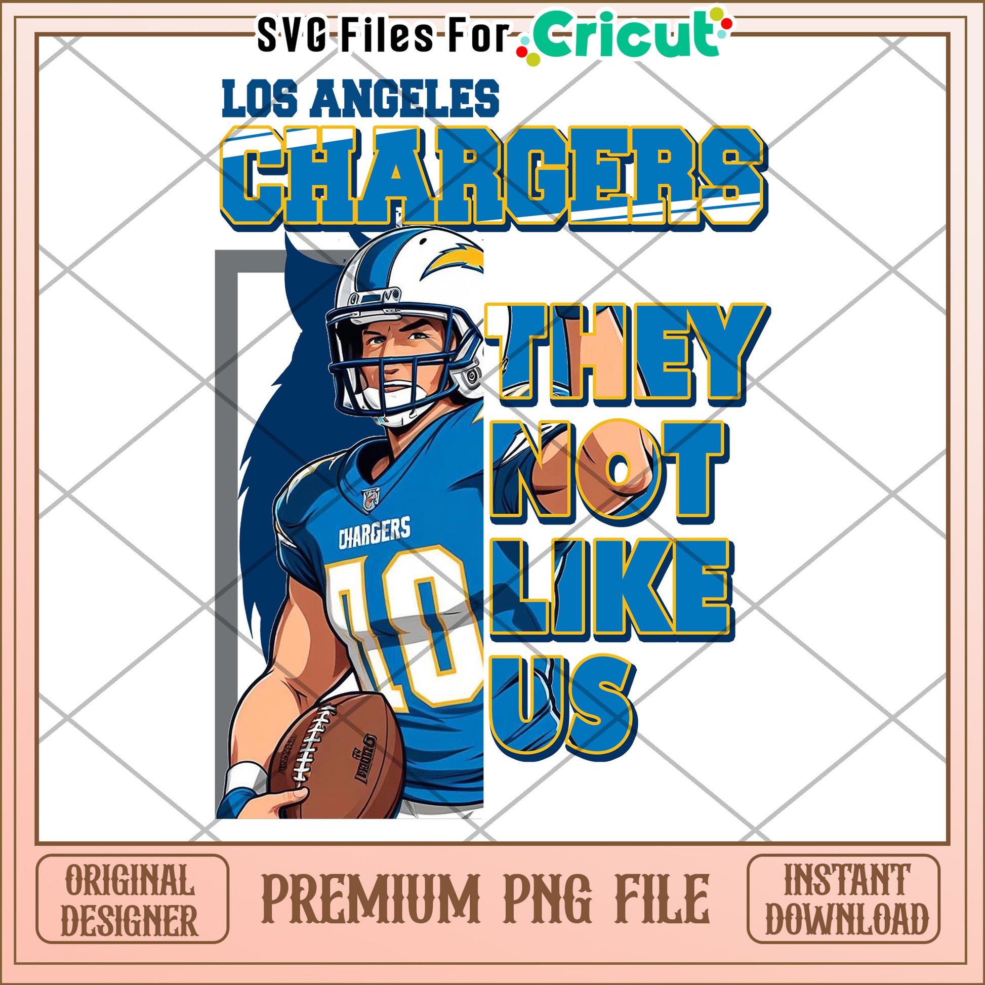 Los Angeles Chargers Art File, Premium PNG Instant Download