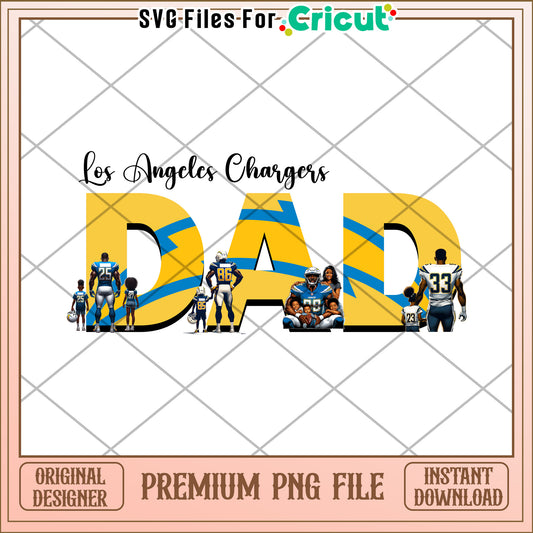 Los Angeles Chargers Dad Design for Fans, Perfect for Father's Day