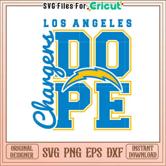 Los Angeles Chargers Dope SVG Design for Clothing