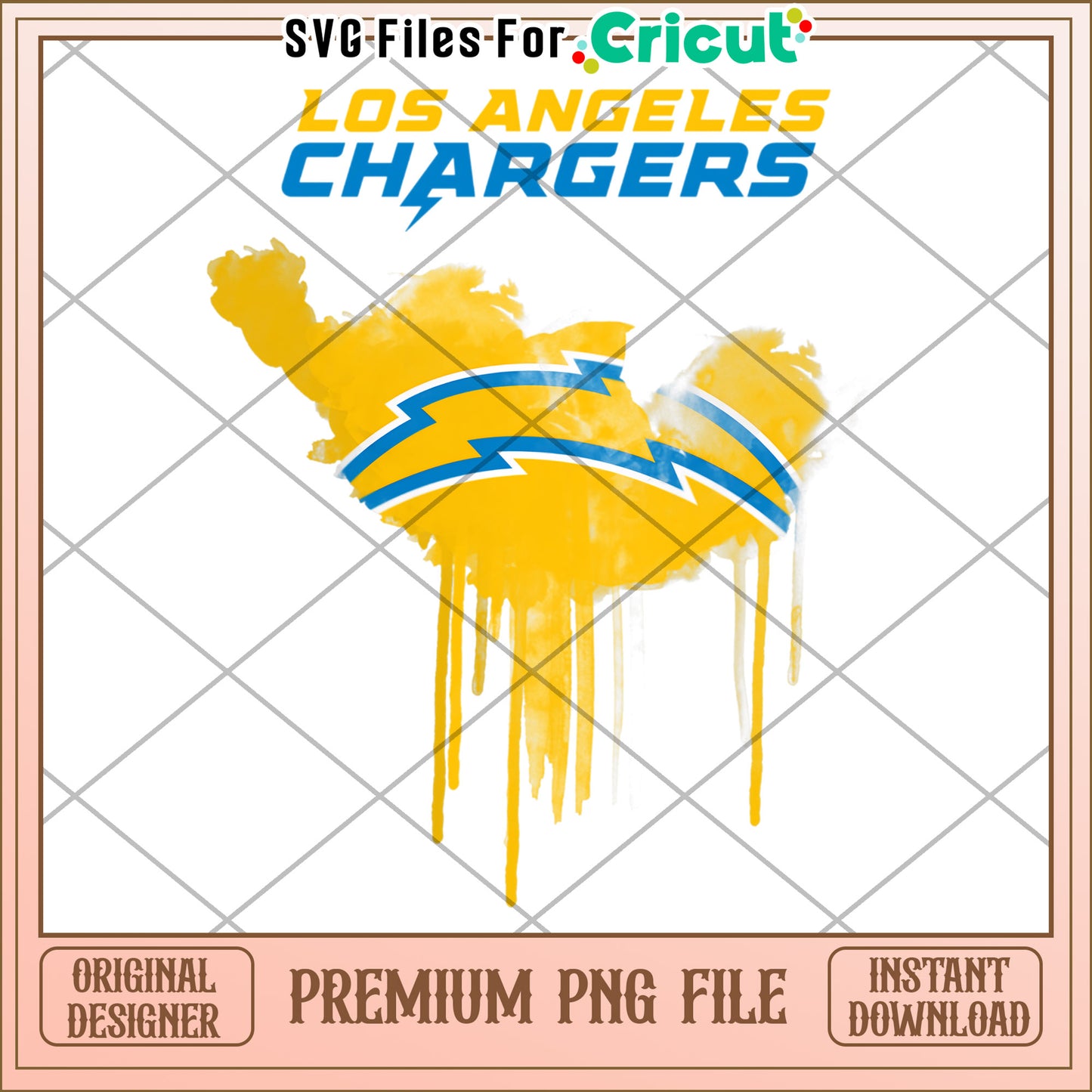 Los Angeles Chargers PNG Design for Cricut, Instant Download Available