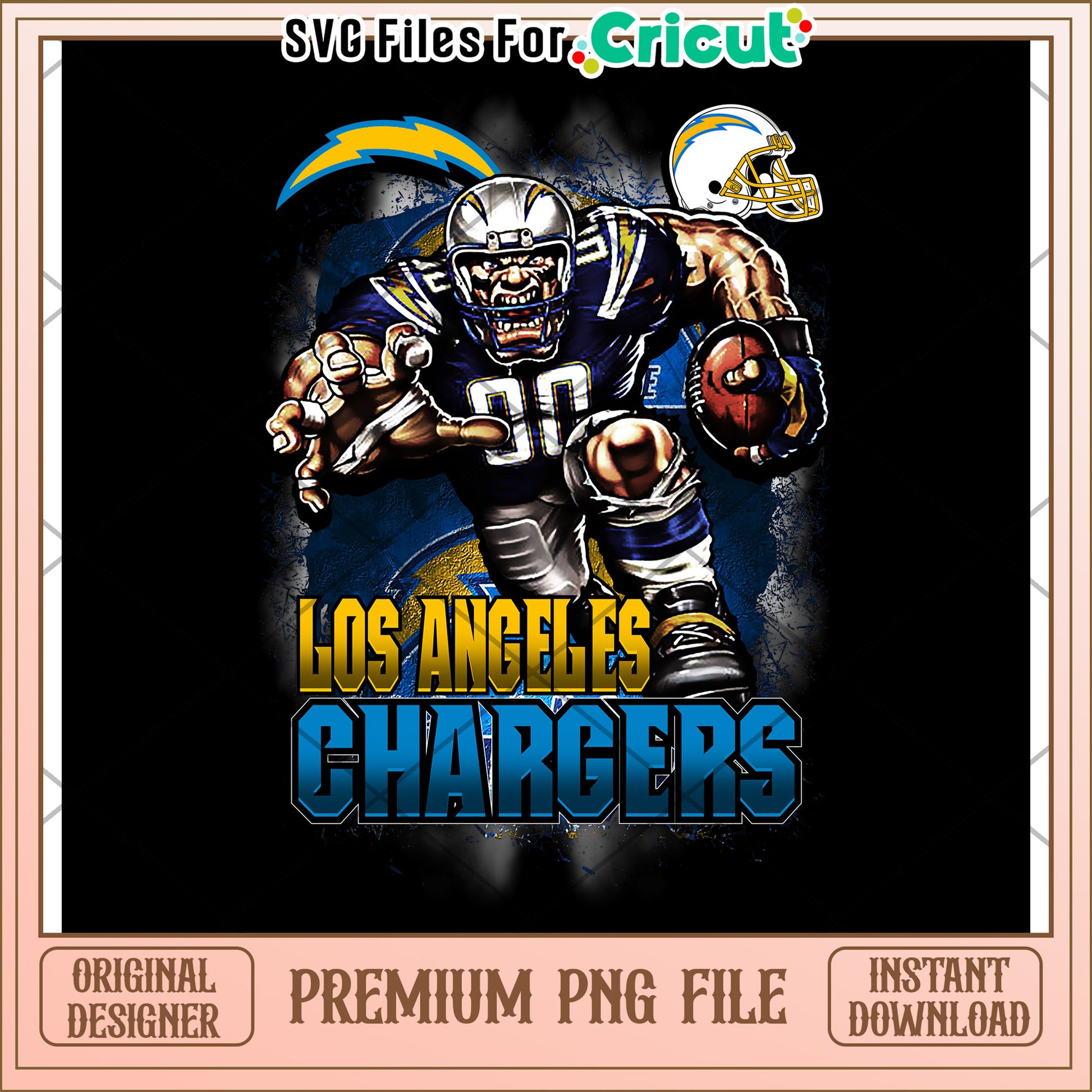 Los Angeles Chargers PNG file for Cricut, premium design download