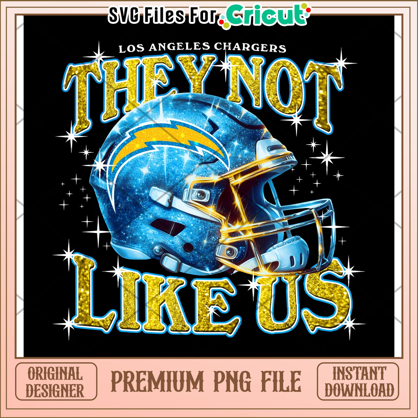 Los Angeles Chargers design, instant download premium PNG file