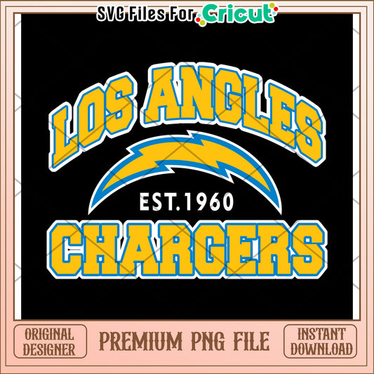 Los Angeles Chargers design for Cricut, perfect for sports fans