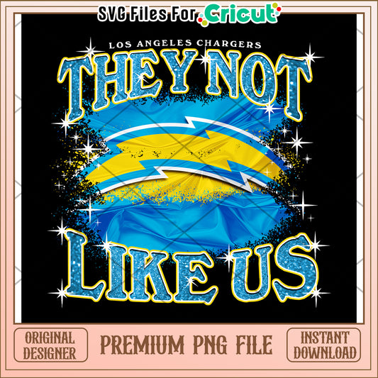 Los Angeles Chargers design for Cricut, premium PNG file download