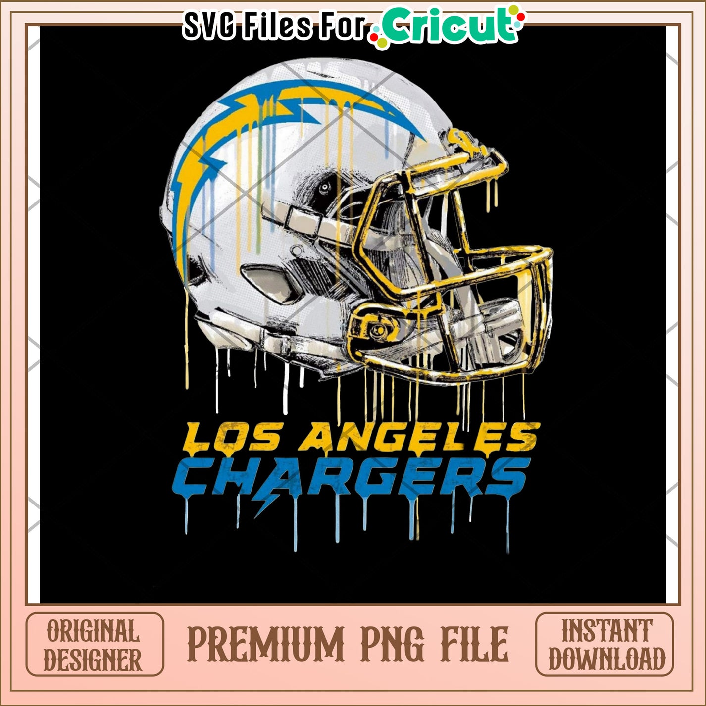 Los Angeles Chargers helmet design, premium PNG file download – svg ...
