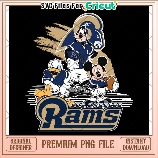 Los Angeles Rams Disney Characters PNG File, Instant Download Design