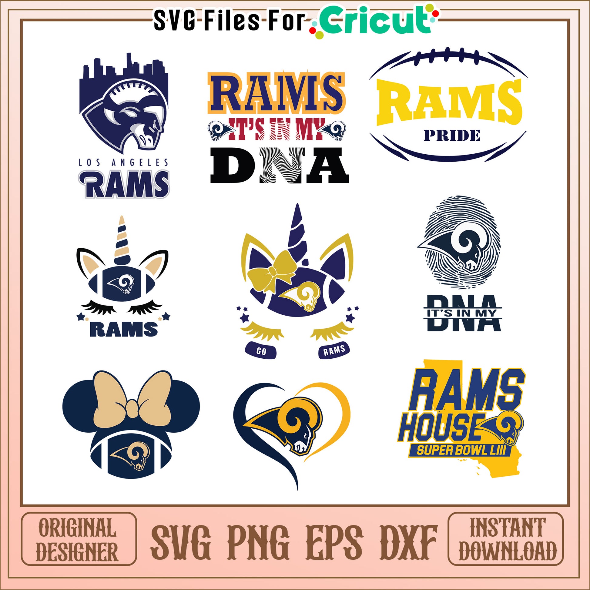 Los Angeles Rams SVG Bundle 8 Designs