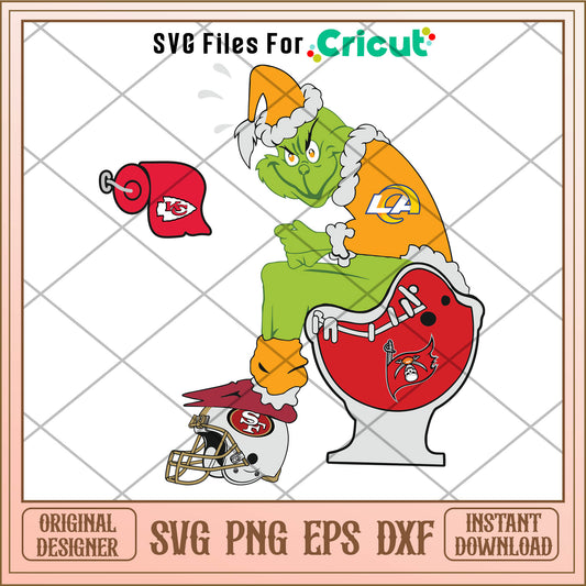 Los Angeles Rams SVG NFL Match Grinch Graphic Design Svg