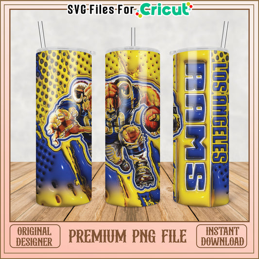 Los Angeles Rams Tumbler Design Premium PNG File for Cricut