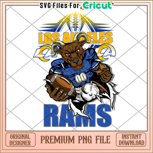 Los Angeles Rams football design, premium PNG file download