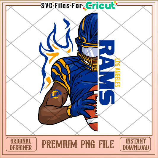 Los Angeles Rams football graphic design, perfect for Cricut crafting