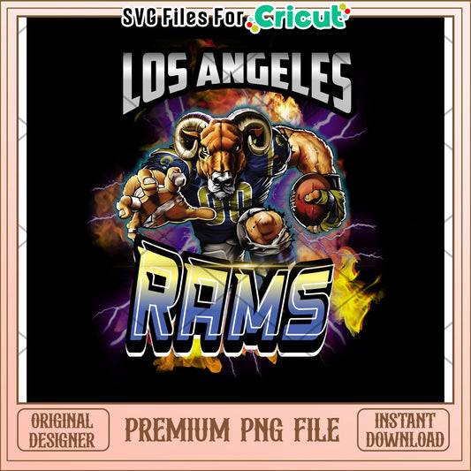 Los Angeles Rams graphic design for Cricut, premium PNG file download