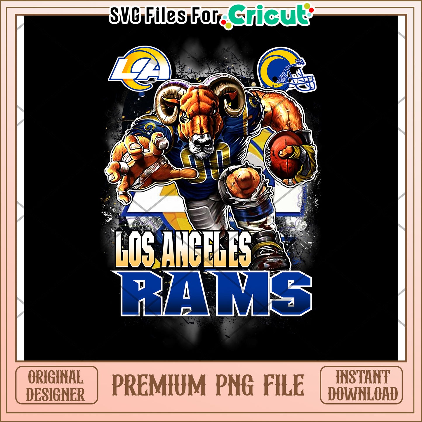 Los Angeles Rams graphic design for sports fans, unique PNG file