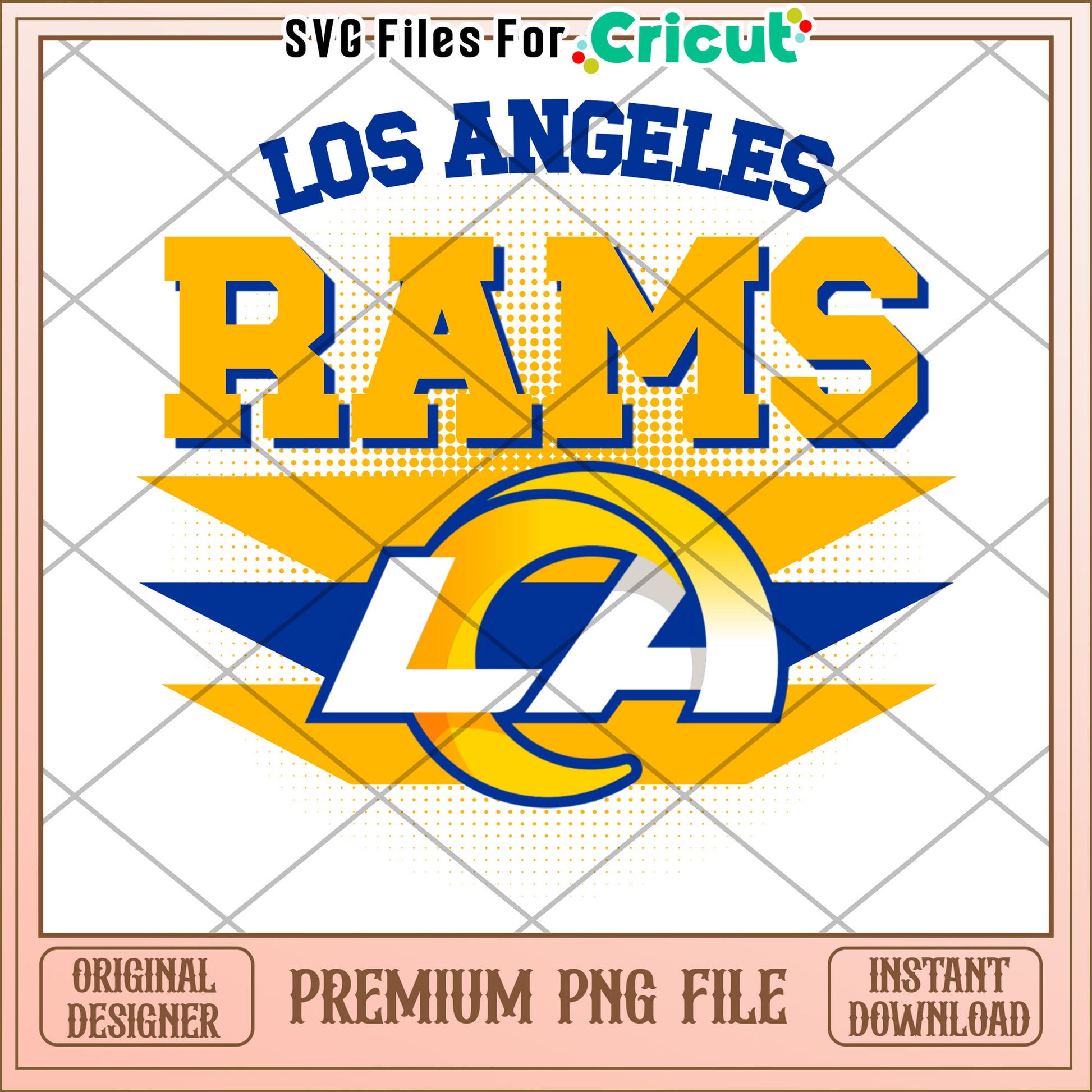 Los Angeles Rams logo design for Cricut, premium PNG file download